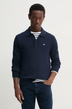 Bavlnený sveter Tommy Jeans tmavomodrá farba, DM0DM20304