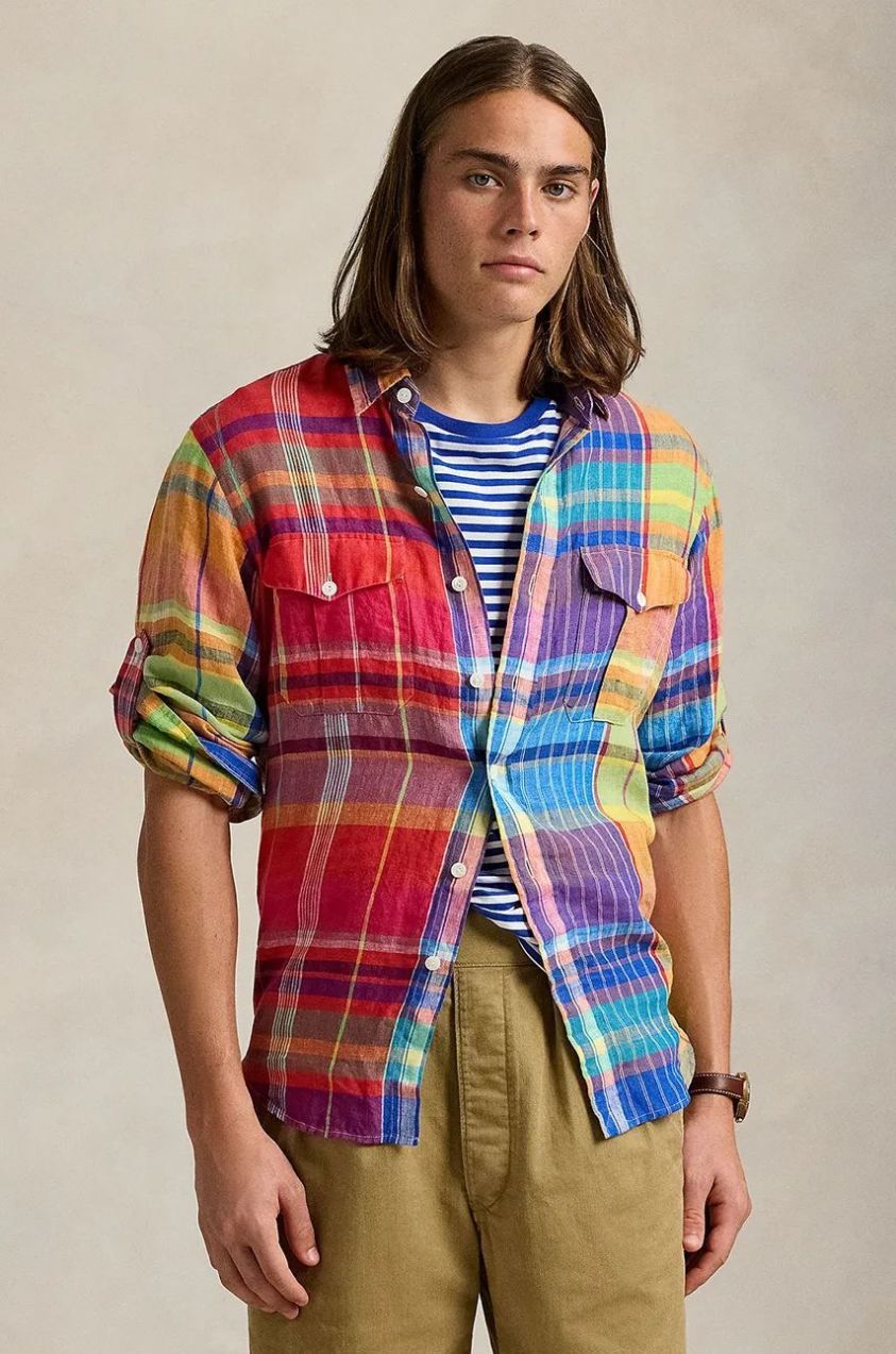 Ľanová košeľa Polo Ralph Lauren viac farieb, regular, s klasickým golierom, 710958322