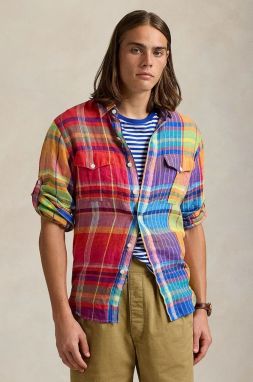Ľanová košeľa Polo Ralph Lauren viac farieb, regular, s klasickým golierom, 710958322