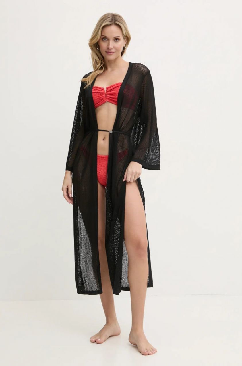 Plážový odev Calvin Klein čierna farba, KW0KW02743