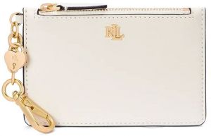 Kožená peňaženka Lauren Ralph Lauren dámska, biela farba, 432962368