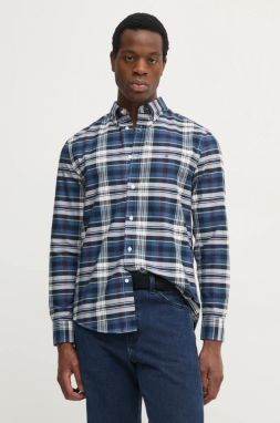 Bavlnená košeľa Tommy Hilfiger pánska, tmavomodrá farba, regular, s golierom button-down, MW0MW37566