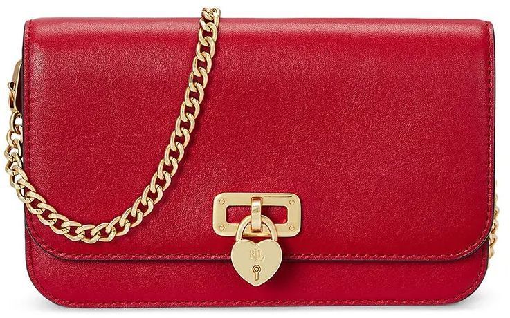 Kožená peňaženka Lauren Ralph Lauren dámsky, červená farba, 432962115