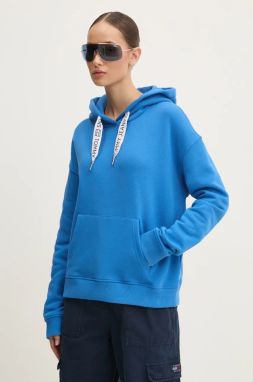 Mikina Tommy Jeans dámska, s kapucňou, jednofarebná, DW0DW17794