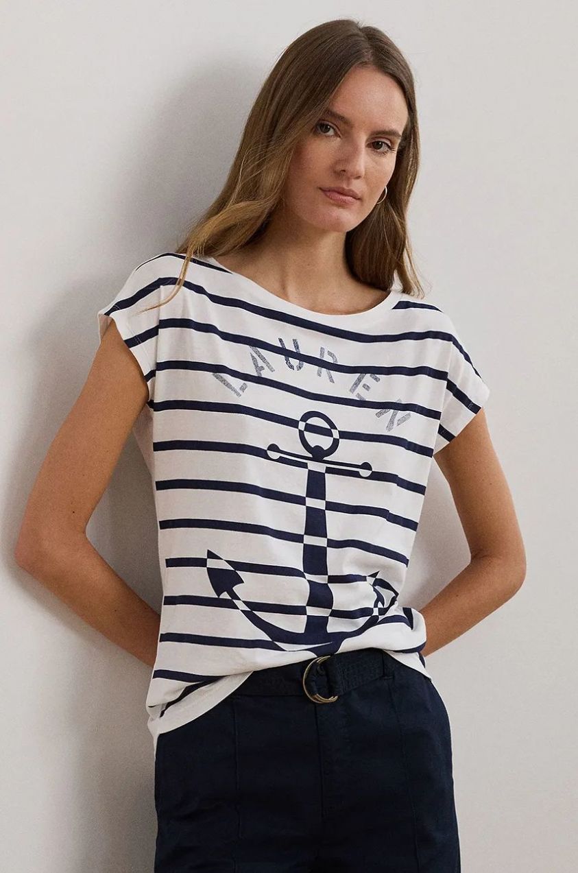 Tričko Lauren Ralph Lauren dámske, biela farba, 200957677