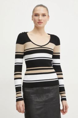 Sveter Guess EVIE dámsky, čierna farba, tenký, W5RR22 Z2Y72