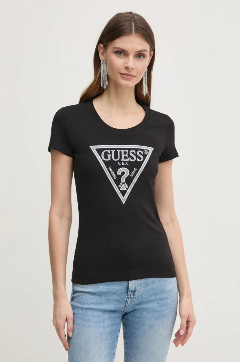 Tričko Guess dámske, čierna farba, W5RI11 J1314