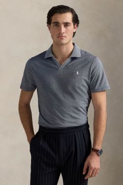 Bavlnené polo tričko Polo Ralph Lauren tmavomodrá farba, jednofarebné, 710956819