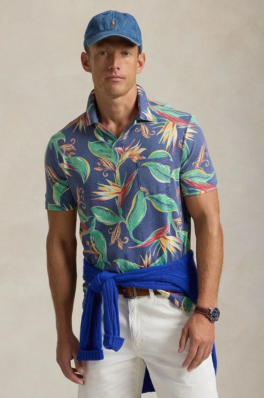 Ľanové polo Polo Ralph Lauren viac farieb, vzorované, 710958230