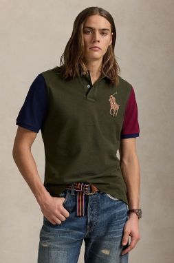 Bavlnené polo tričko Polo Ralph Lauren zelená farba, jednofarebné, 710958777