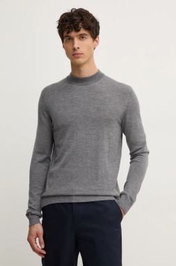 Vlnený sveter Joop! pánsky, šedá farba, tenký, 30032606