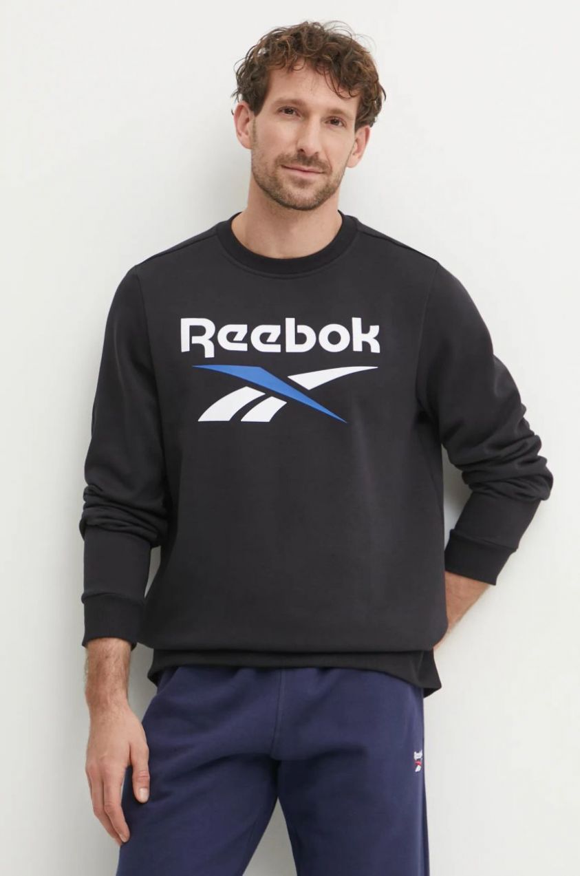 Mikina Reebok pánska, čierna farba, s potlačou, 100206935
