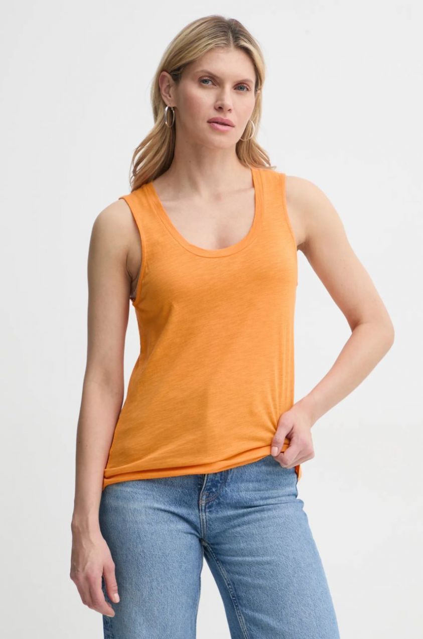 Top American Vintage dámsky, oranžová farba, JAC47VE25