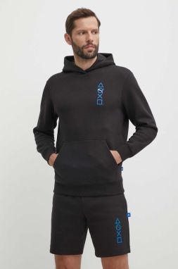 Mikina Puma PUMA X PLAYSTATION pánska, čierna farba, s kapucňou, s potlačou, 624678