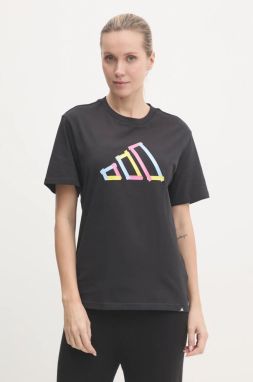 Bavlnené tričko adidas W T FILL TEE dámske, čierna farba, JN9087