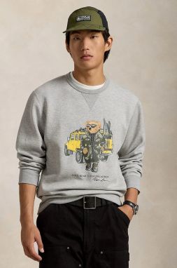 Mikina Polo Ralph Lauren pánska, šedá farba, s potlačou, 710958195