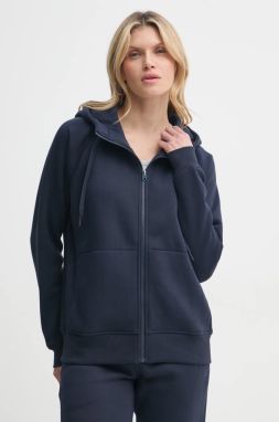 Mikina G-Star Raw dámska, tmavomodrá farba, s kapucňou, jednofarebná, D22727-C235
