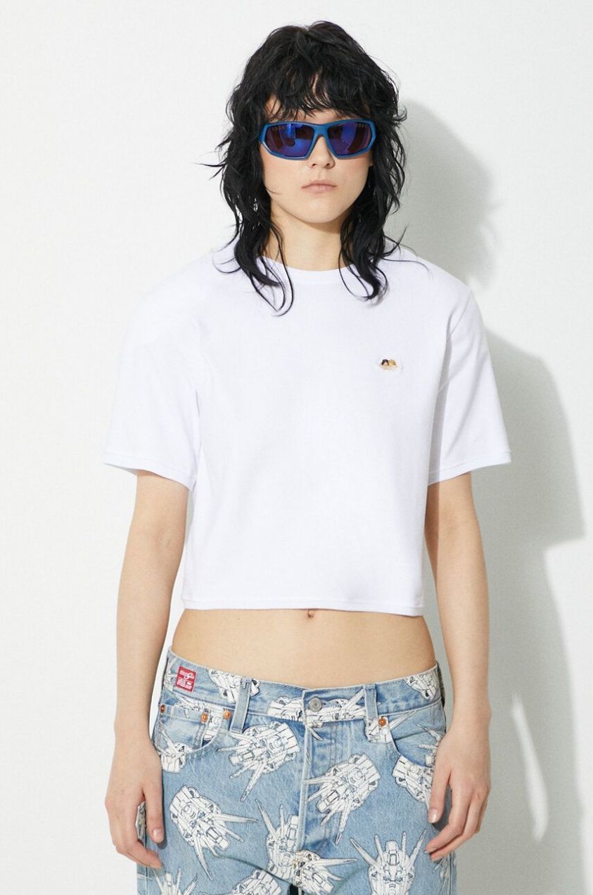 Tričko Fiorucci Angel Patch Padded Cropped T-Shirt dámske, biela farba, M01FPTSH095CJ03WH01