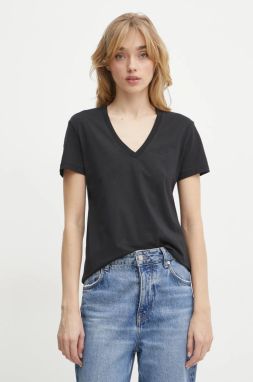 Bavlnené tričko Armani Exchange dámske, čierna farba, 6DYT37 YJDGZ