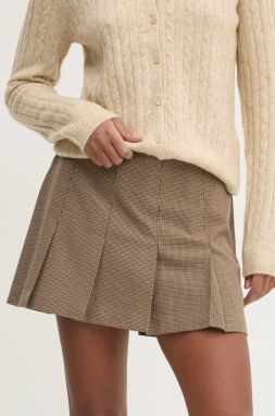 Sukňa Abercrombie & Fitch hnedá farba, mini, rovný strih, KI143-4214