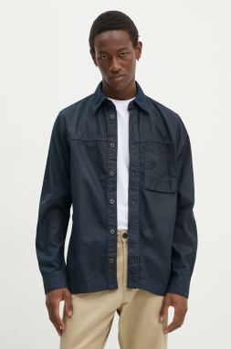 Bavlnená košeľa G-Star Raw pánska, tmavomodrá farba, regular, s klasickým golierom, D24764-D777