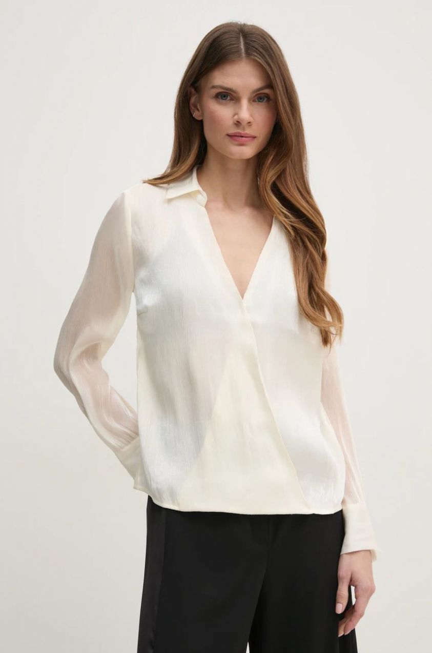 Blúzka Pedro del Hierro dámska, béžová farba, jednofarebná, 6638239