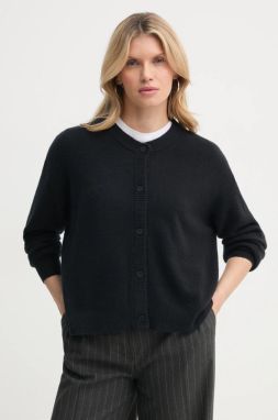 Kardigán s prímesou vlny American Vintage čierna farba, tenký, DAM19EE25