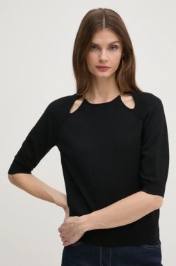 Sveter Twinset dámsky, čierna farba, tenký, 251TP3490