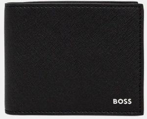 Kožená peňaženka BOSS pánska, čierna farba, 50536727