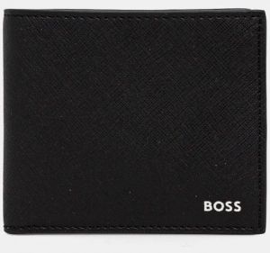 Kožená peňaženka BOSS pánsky, čierna farba, 50536710