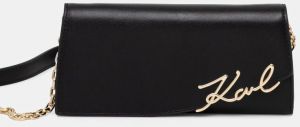 Kožená peňaženka Karl Lagerfeld dámska, čierna farba, A1W32068
