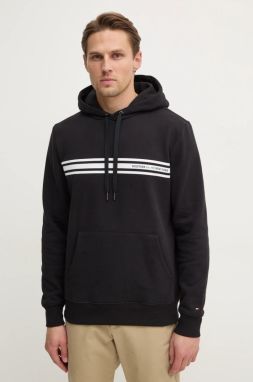 Mikina Tommy Hilfiger pánska, čierna farba, s kapucňou, s potlačou, MW0MW38332