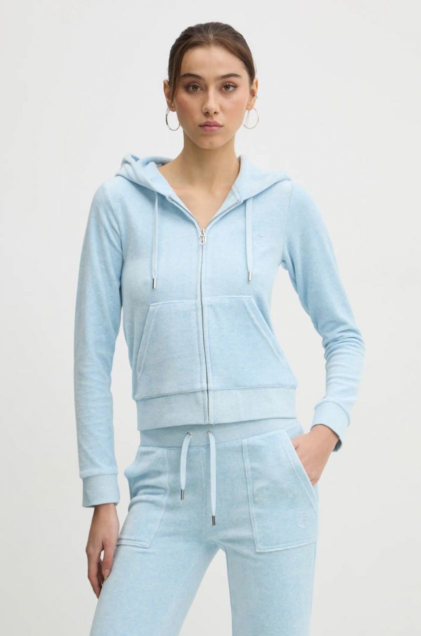 Mikina Juicy Couture dámska, s kapucňou, jednofarebná, JCAP176