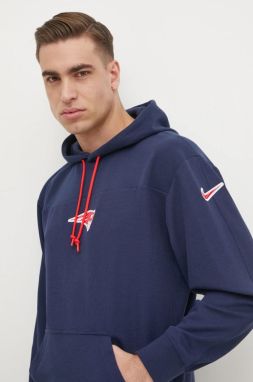 Mikina s prímesou vlny Nike New England Patriots tmavomodrá farba, s kapucňou, s nášivkou, 02FI-41S-8K-L98