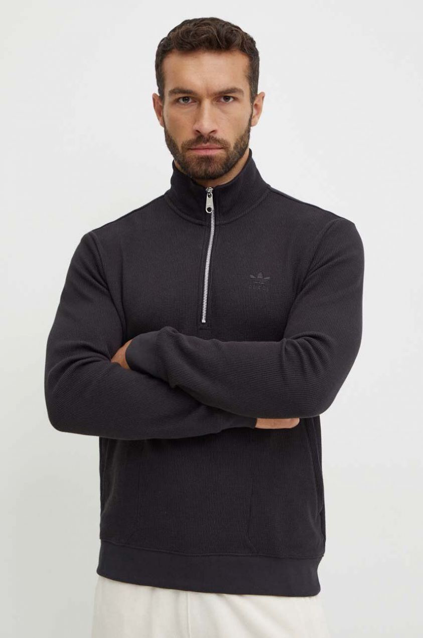 Mikina adidas Originals Essential pánska, čierna farba, jednofarebná, IW5807