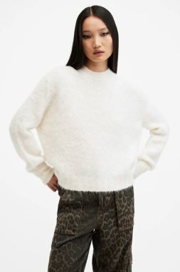 Vlnený sveter AllSaints VORTEX JUMPER dámsky, biela farba, teplý, W032KB