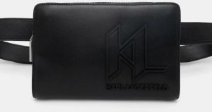 Kožená ľadvinka Karl Lagerfeld K/MONOGRAM čierna farba, A1M30115