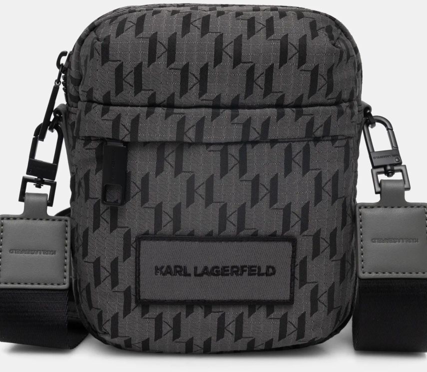 Malá taška Karl Lagerfeld K/MONOGRAM šedá farba, A1M30412