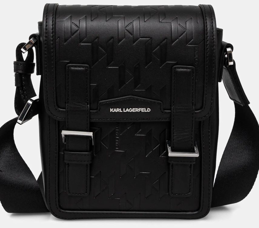 Kožená taška Karl Lagerfeld K/LOOM čierna farba, A1M30095