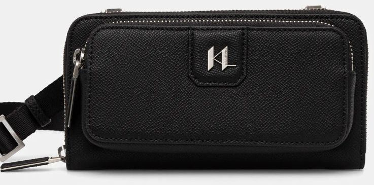 Kožená kabelka Karl Lagerfeld K/MONOGRAM čierna farba, A1M32100