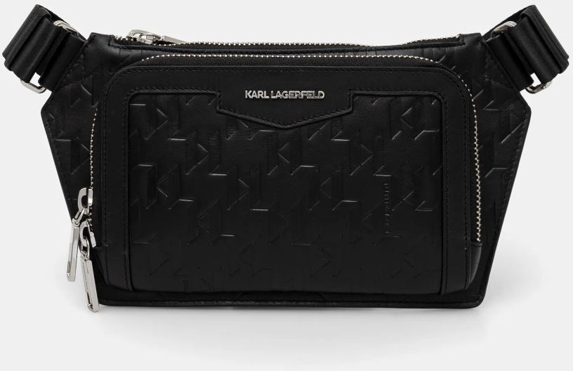 Kožená taška Karl Lagerfeld K/LOOM čierna farba, A1M30004
