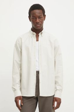 Košeľa Les Deux pánska, béžová farba, regular, s golierom button-down, LDM410196
