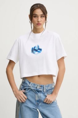 Bavlnené tričko Karl Lagerfeld Jeans dámske, biela farba, A1W17109