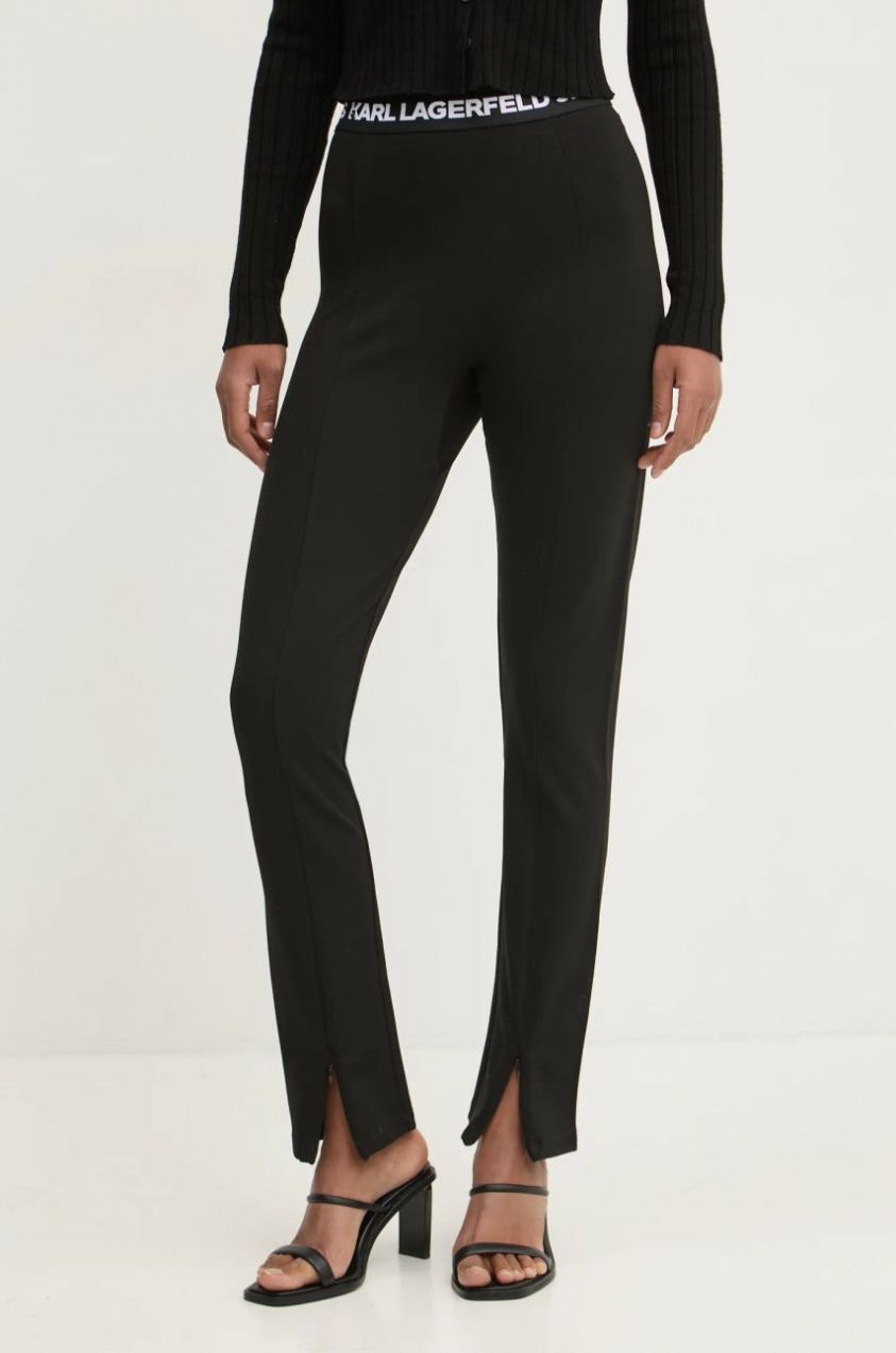 Legíny Karl Lagerfeld Jeans dámske, čierna farba, jednofarebné, A1W10060