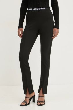 Legíny Karl Lagerfeld Jeans dámske, čierna farba, jednofarebné, A1W10060