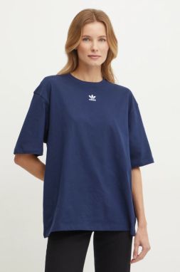 Bavlnené tričko adidas Originals Essential dámske, tmavomodrá farba, JC8968