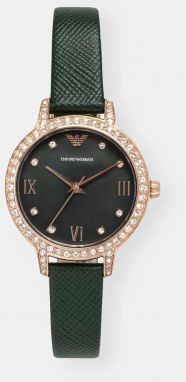 Hodinky Emporio Armani dámske, zelená farba, AR11577
