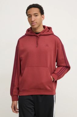 Mikina adidas Originals BAGGY HOODIE pánska, červená farba, s kapucňou, s nášivkou, JP1072