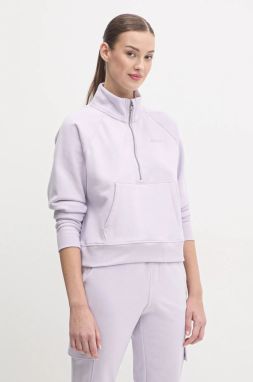 Mikina Dkny dámska, fialová farba, s nášivkou, DP5T9993