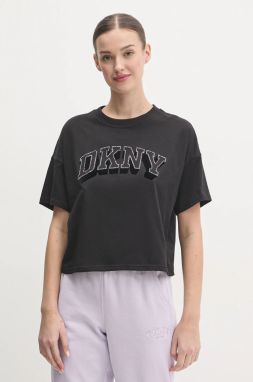 Bavlnené tričko Dkny dámske, čierna farba, DP5T1119